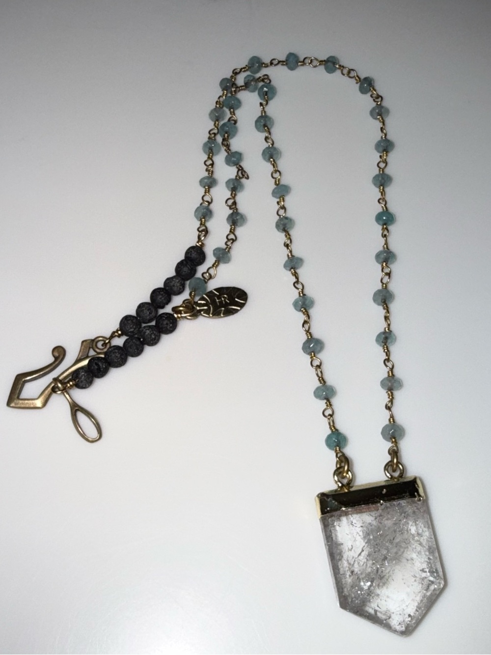 Aquamarine Necklace with Point Pendant